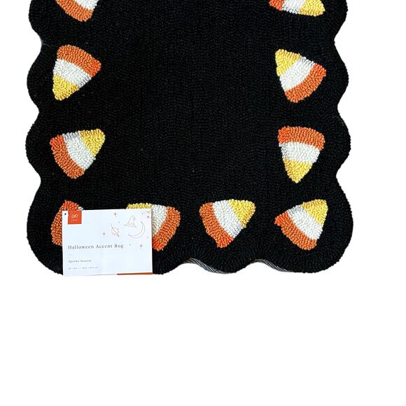 LOLOI Halloween Candy Corn Hooked Accent Rug 20x60 Scalloped Home Decor New - Picture 7 of 13